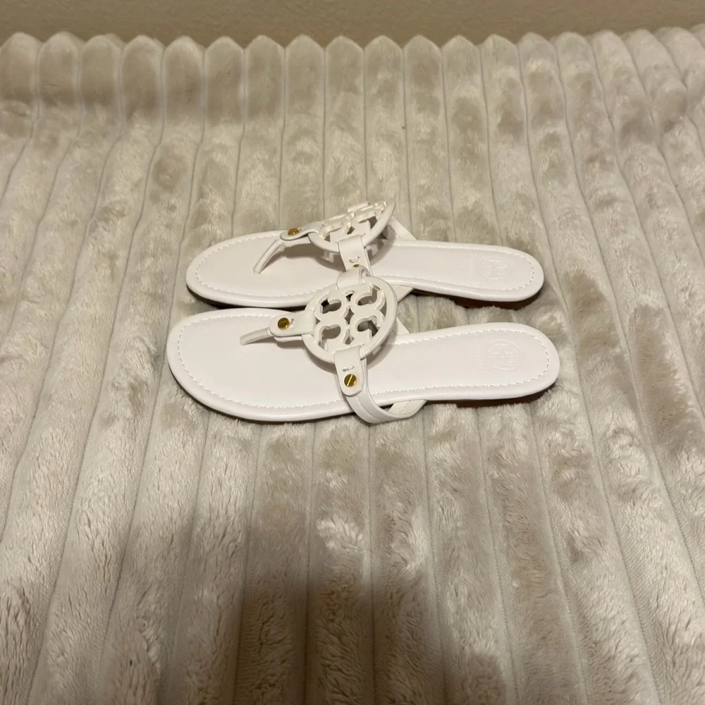 Tory Burch Miller Sandal White / Gold Women’s Size 7 8.5 and 9